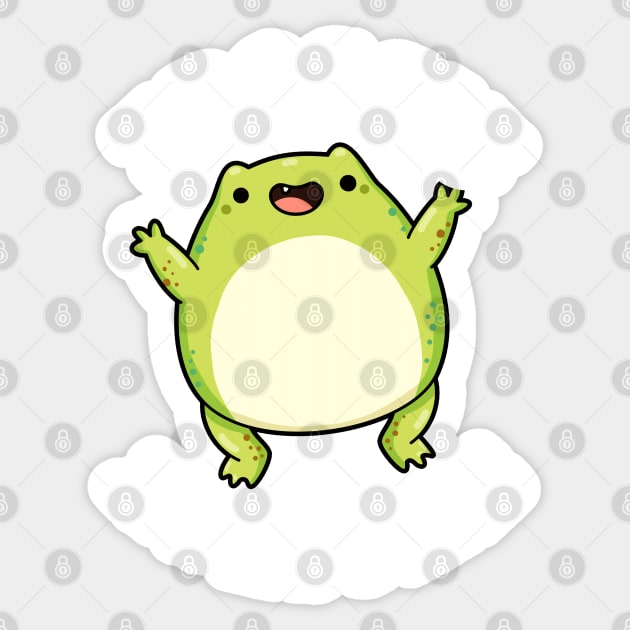 Froggin Awesome Cute Frog Pun Sticker by punnybone